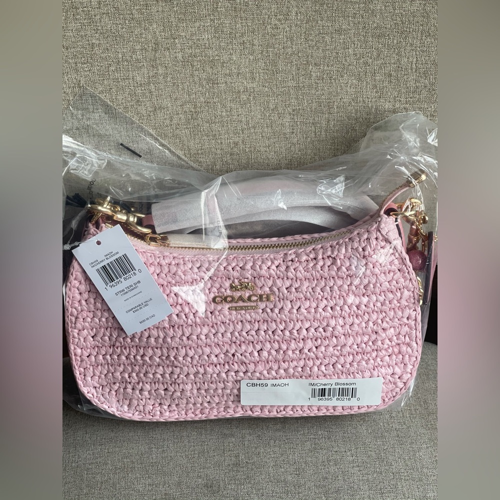 ‼️last 1‼️NWT!Coach straw Teri Shoulder Bag(COACH CBH59)fast shipping - Picture 7 of 8